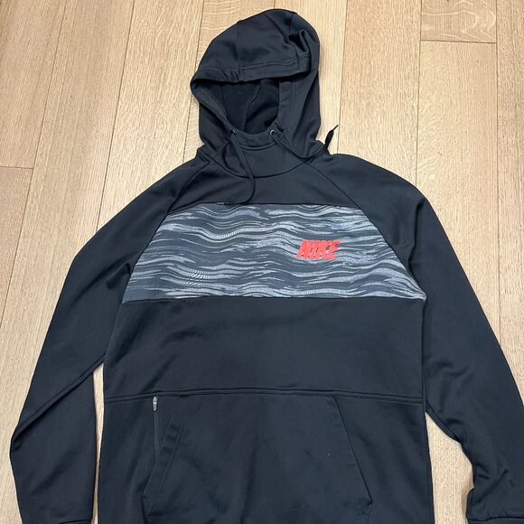 NIKE Dry Fit Hoodie Black / Gray/ Red/ size Medium - Picture 2 of 7